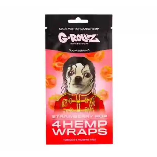 G-rollz Blunt Hemp Wrap X4 - Slow Burning Strawberry Pop