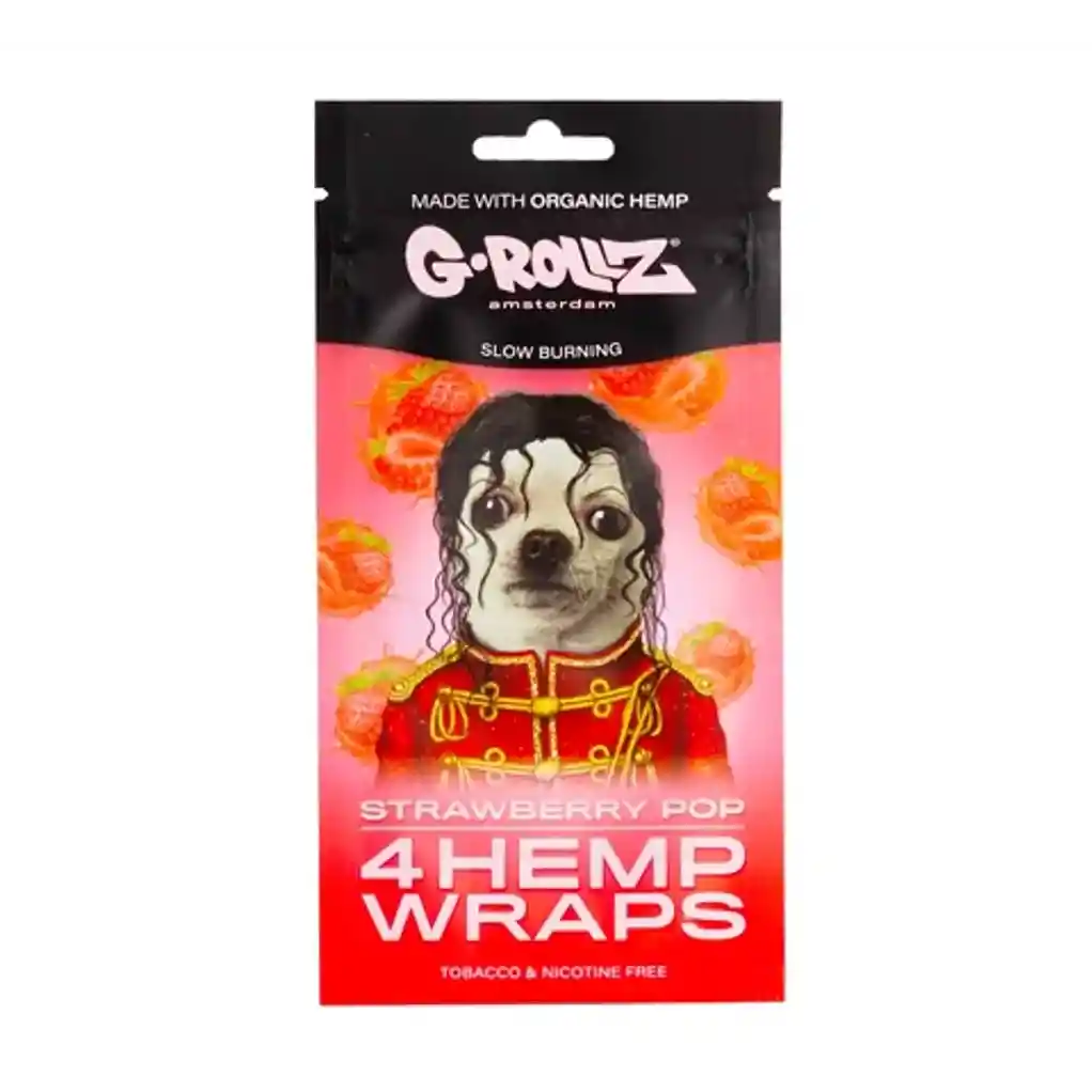 G-rollz Blunt Hemp Wrap X4 - Slow Burning Strawberry Pop