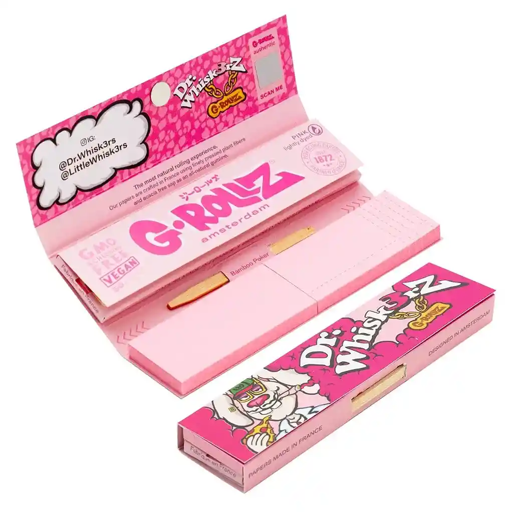 G-rollz Papelillos King Size Lightly Dyed Pink + Tips