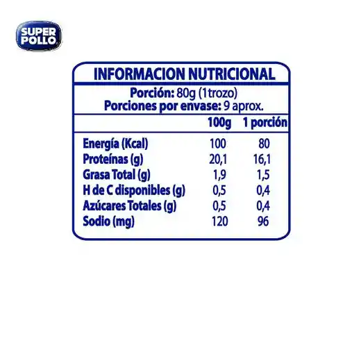 Super Pollo Pechuga Deshuesada Pollo 700 Gr