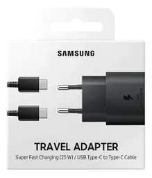 Cargador Rápido 25w Negro Samsung Tipo C – Adaptador Travel