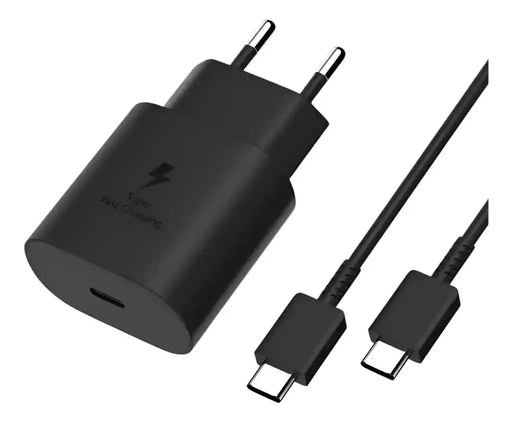 Cargador Rápido 25w Negro Samsung Tipo C – Adaptador Travel