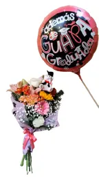 Ramo Con Mix De Flores, Osito De Grado Y Globo Graduada