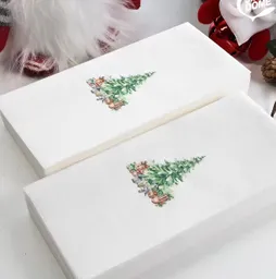 Set 6 Servilletas Desechables Tipo Lino Arbol Colores (21.5 X 10 Cm)