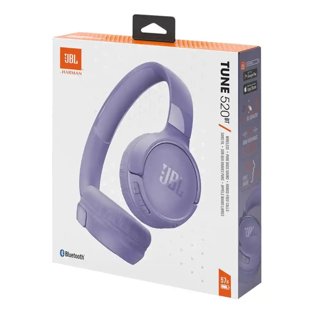 Jbl Tune 520bt On‑ear Púrpura Bluetooth 5.3 Hasta 57 h
