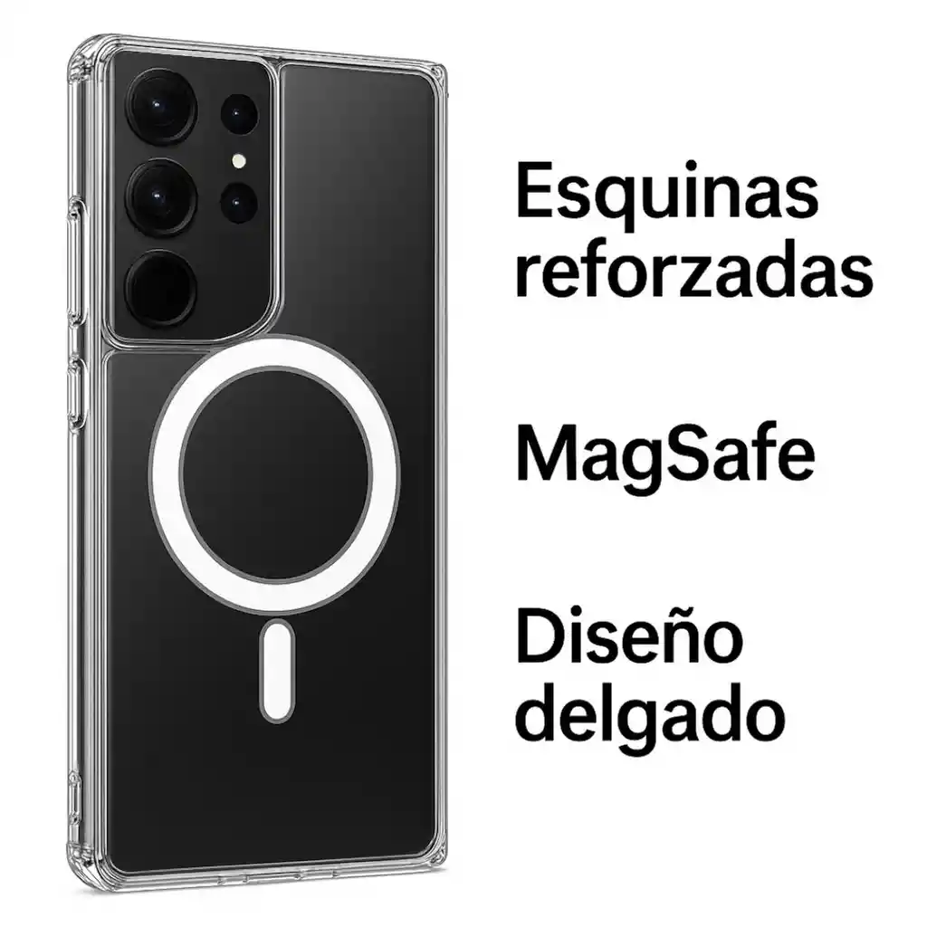 Carcasa Transparente Magnética Samsung S24 ultra Esquinas Reforzadas