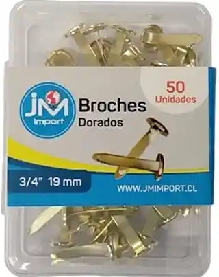 Broches Dorados Tipo Mariposa 50 Unidades 19mm Jm.