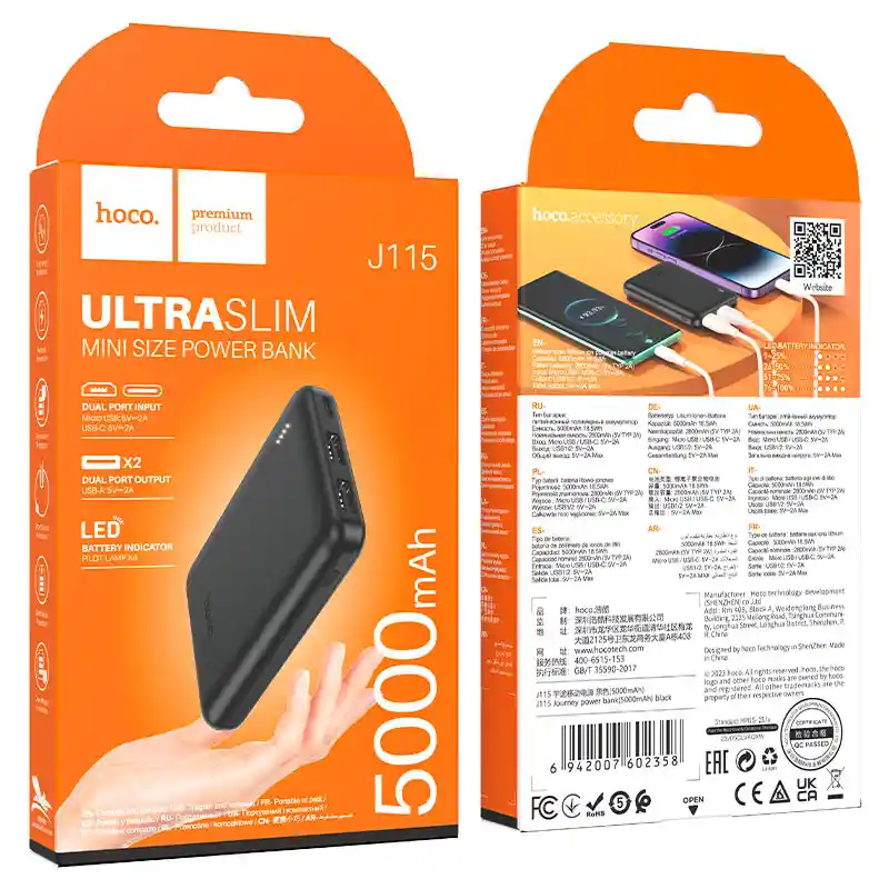 Powerbank Cargador Portatil 5000 Mah - Hoco J115