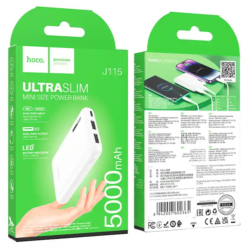 Powerbank Cargador Portatil 5000 Mah - Hoco J115