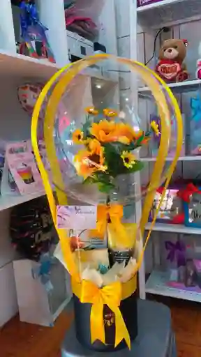 Box Arreglo Globo Y Flores