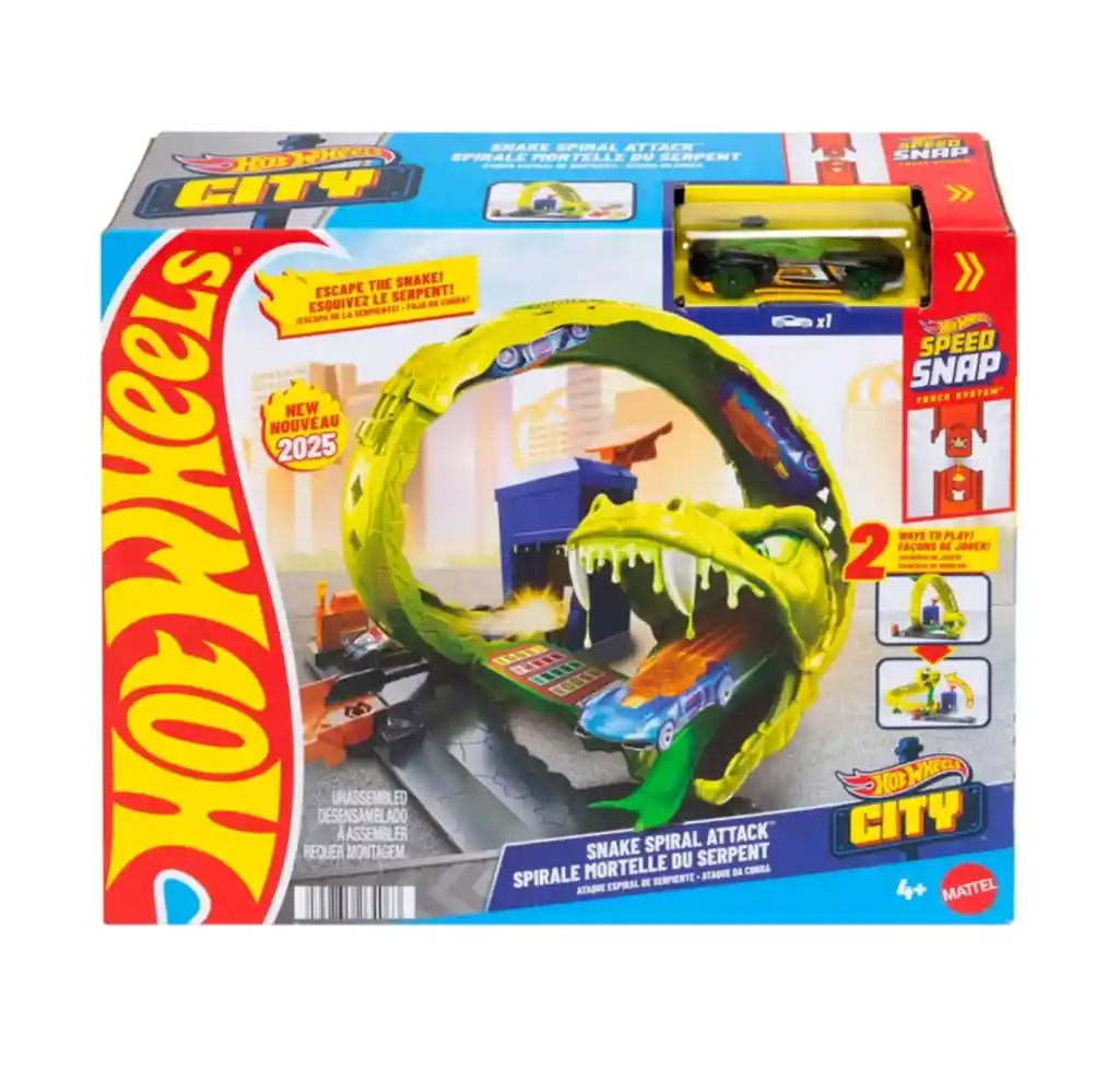 Hot Wheels City Pista De Juguete Ataque De Serpiente