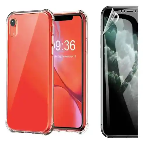 Kit Carcasa Transparente + Hidrogel Iphone Xr