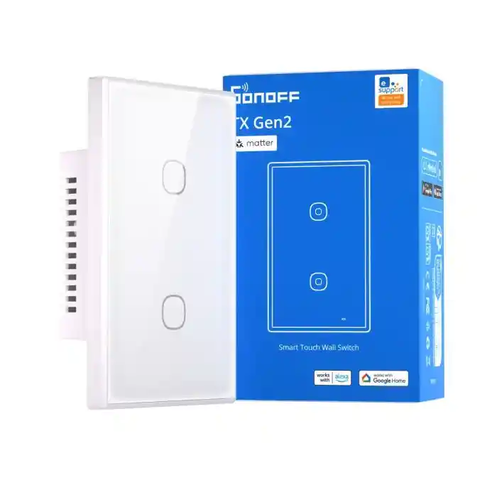 Nterruptor Wifi De Pared Sonoff Tx Gen2 De 2 Canales Con Matter