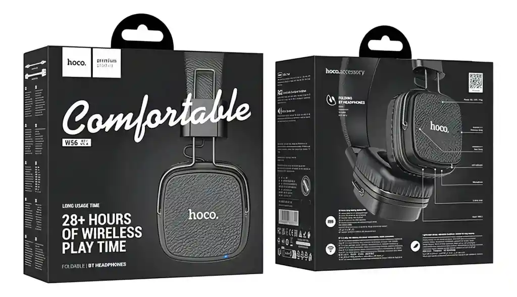 Audífonos Bluetooth Hoco W56 Over-ear 28h Negro