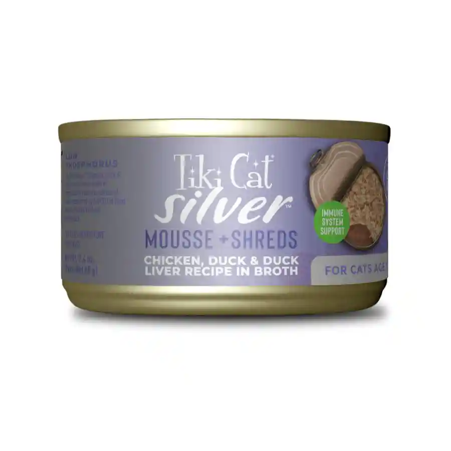 Tiki Cat Silver Alimento Húmedo Para Gatos De Pollo, Pato E Hígado De Pato 68gr 68 Gr