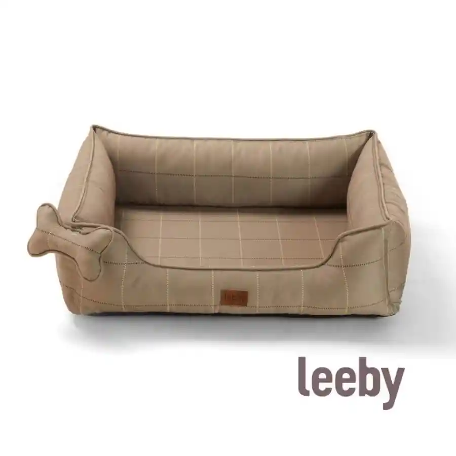 Leeby Dog Premium Bed Taupe Tartan Talla S Talla S