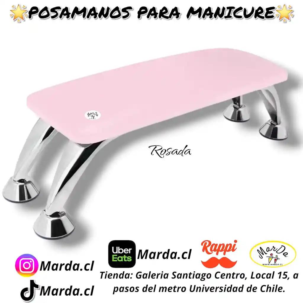 Almohadilla Para Manicure Pedicure Posamanos Cuerina Metal