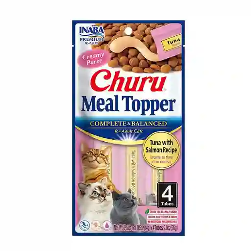 Snack Gatos Churu Cat Meal Topper Atun Y Salmon 56gr