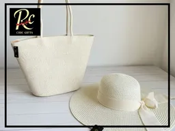 Set Beige De Verano En Paja Trenzada Estilo Europeo Para Regalos Y Eventos – Regalos Chic