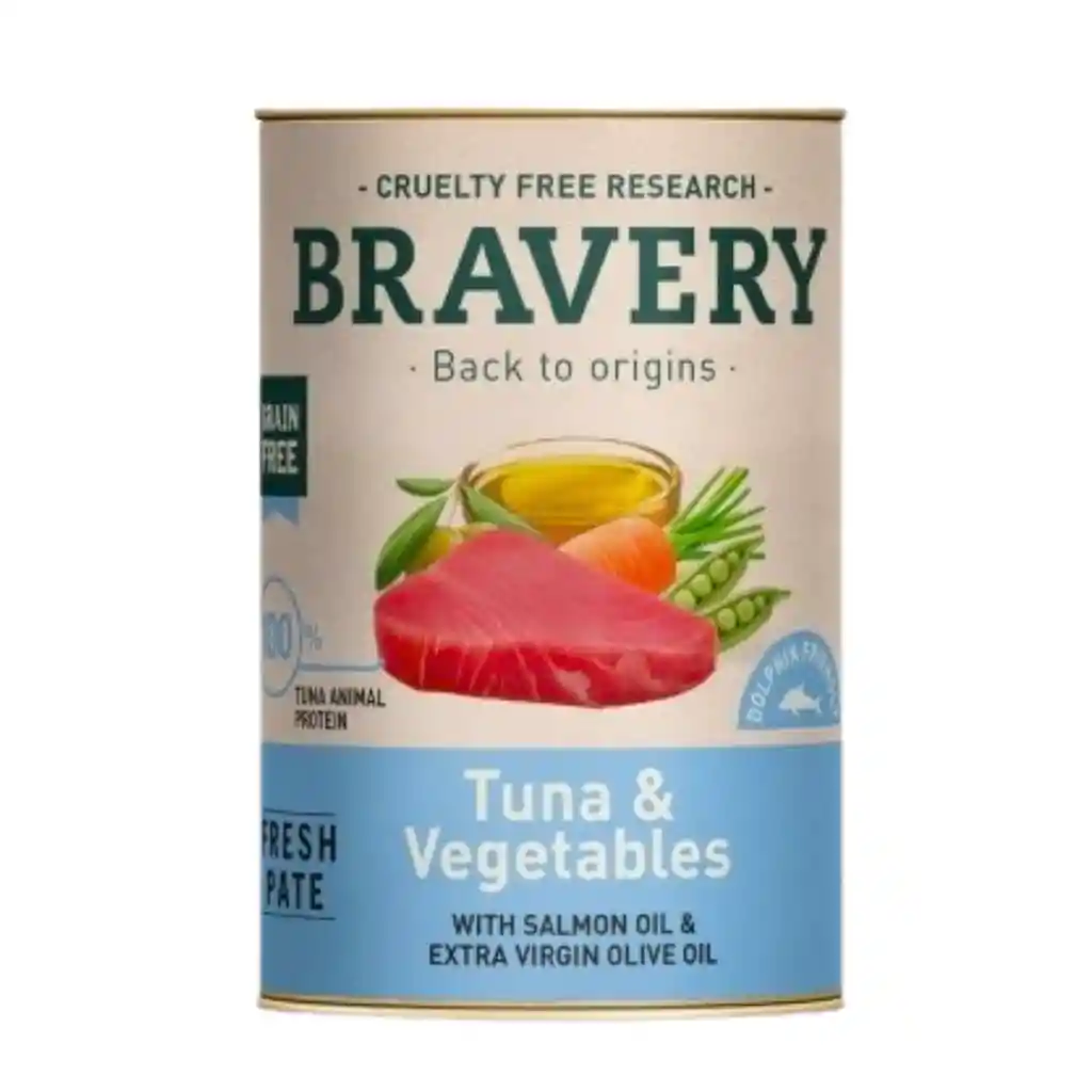Bravery, Alimento Húmedo, Perro Adulto, Sabor Atún Y Vegetales (290gr)