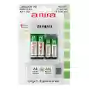 Aiwa Cargador Usb Para Pilas Aa Y Aaa – Incluye 4 Pilas