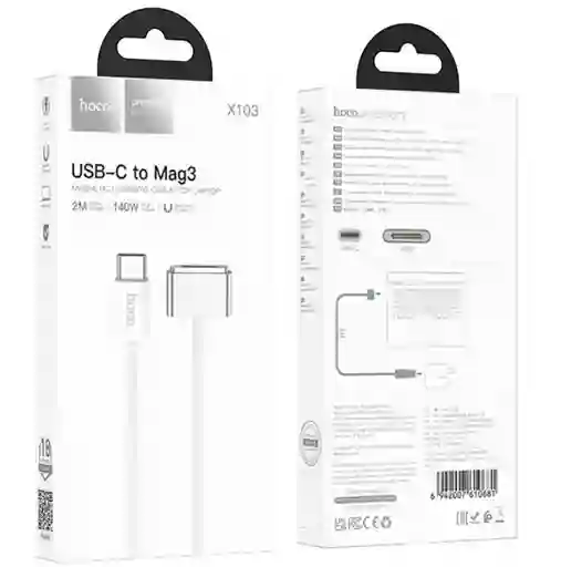 Cable Magnético Hoco X103 Para Macbook 2m – Potencia 140w