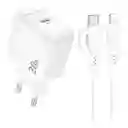 Cargador Rápido Borofone Bas43a Pd 20w Con Cable Usb-c A Usb-c 1m