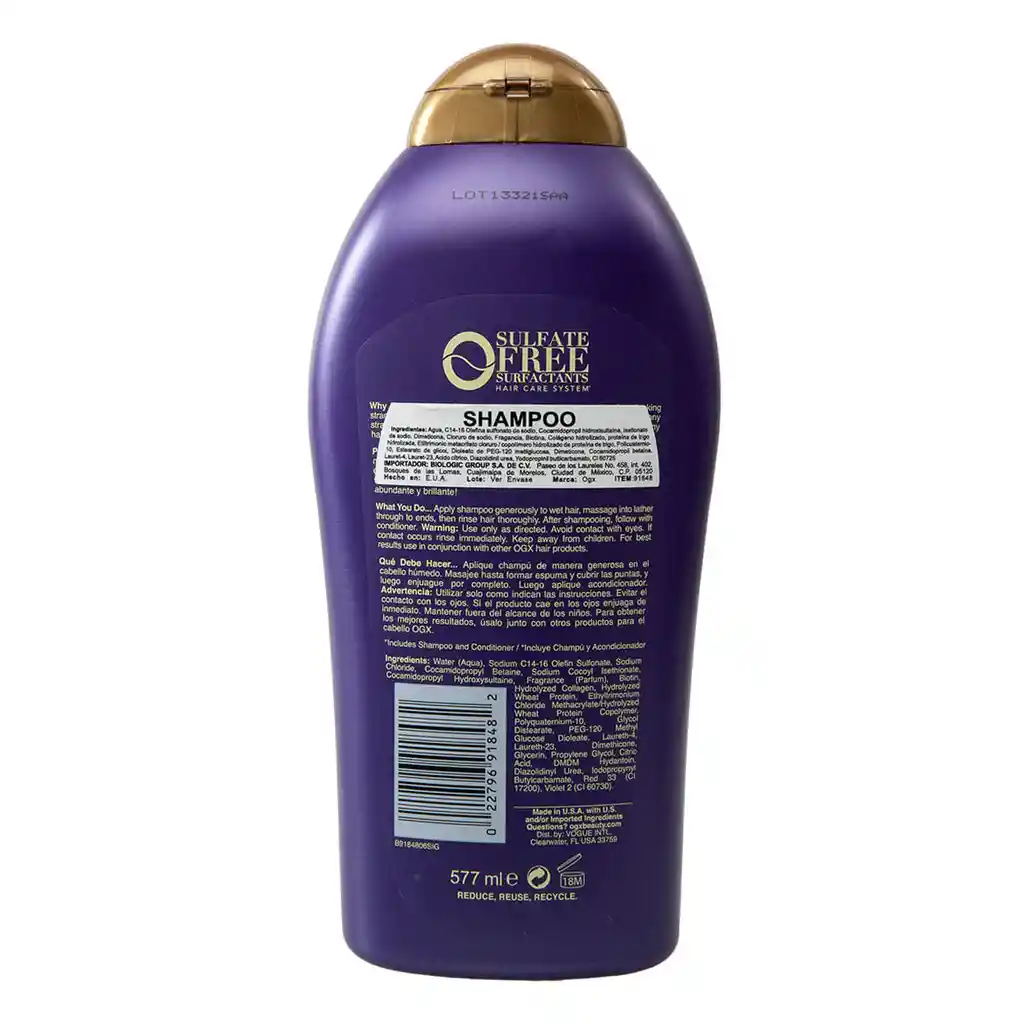 Organix Shampoo Biotin & Collagen