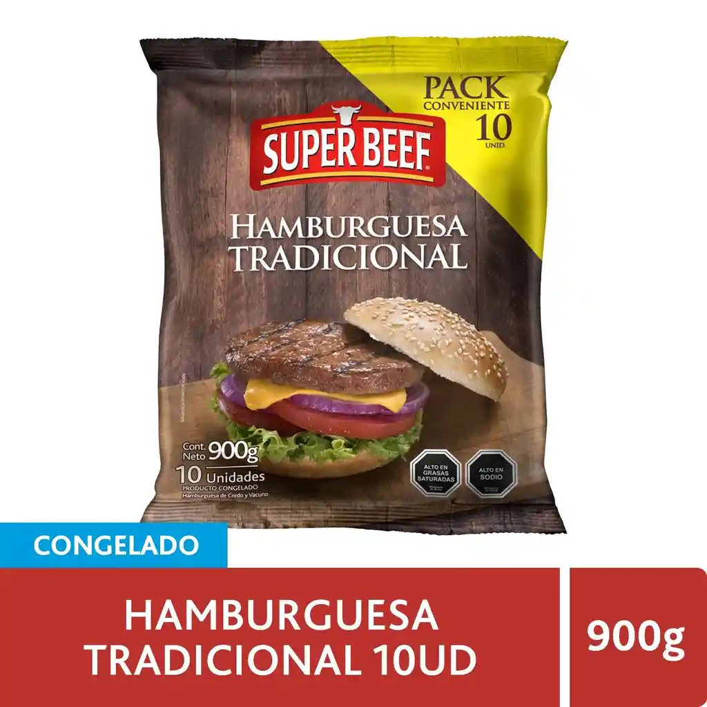 Hamburguesa De Vacuno Super Beef X10