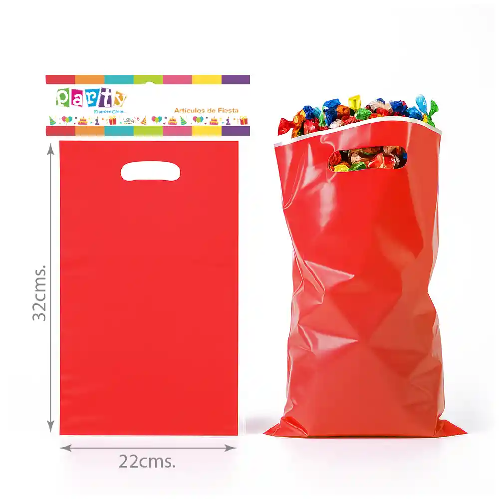 Bolsa De Dulce Perlada X 10 Roja 32*22