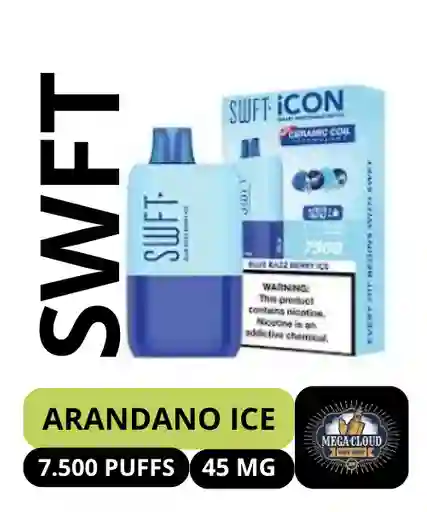 Swft Icon Vape Desechable 7500 Puffs – Blue Razz Berry Ice 4.5 % Nicotina / Swft Icon Disposable Vape 7500 Puffs – Blue Razz Berry Ice 4.5 % Nicotine