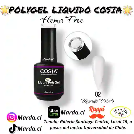 Polygel Liquido Cosia Hema Free #02 Color Rosado Palido
