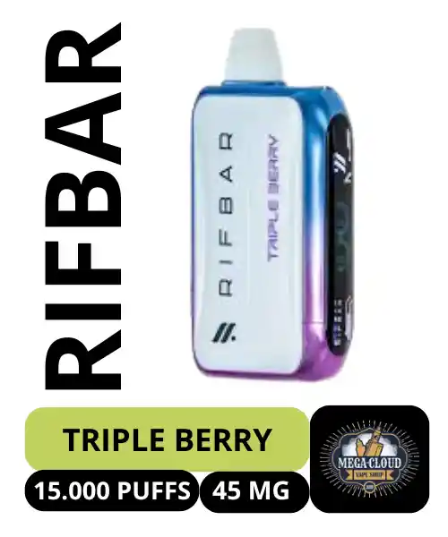 Rifbar Turbo X Vape Desechable 15000 Puffs – Triple Berry 4.5 % Nicotina / Rifbar Turbo X Disposable Vape 15000 Puffs – Triple Berry 4.5 % Nicotine