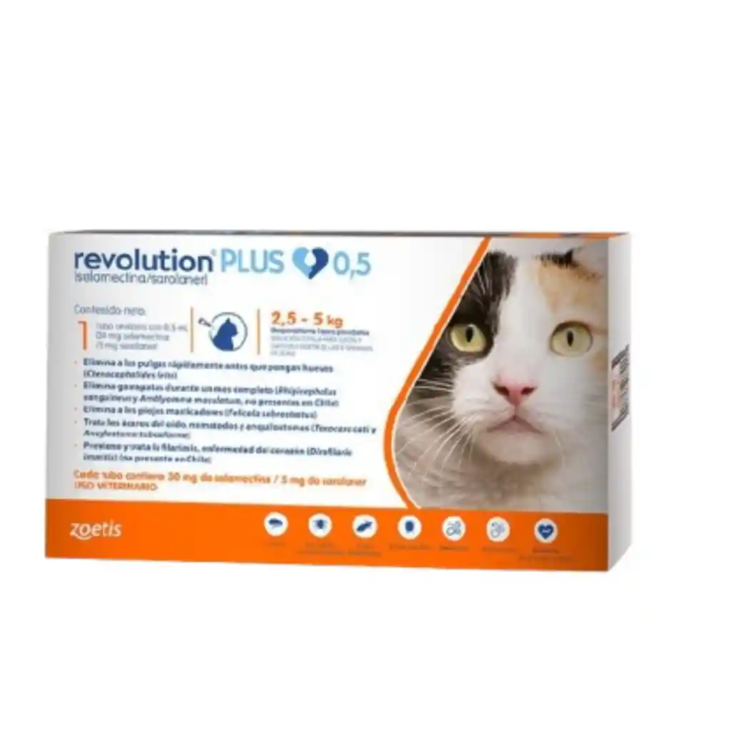 Revolution Plus 0,5 Ml Antiparasitario Para Gatos (2,5 A 5 Kg)