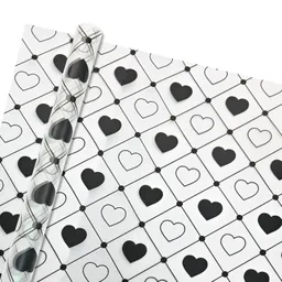 Papel Coreano 57x5cm Corazones Negros