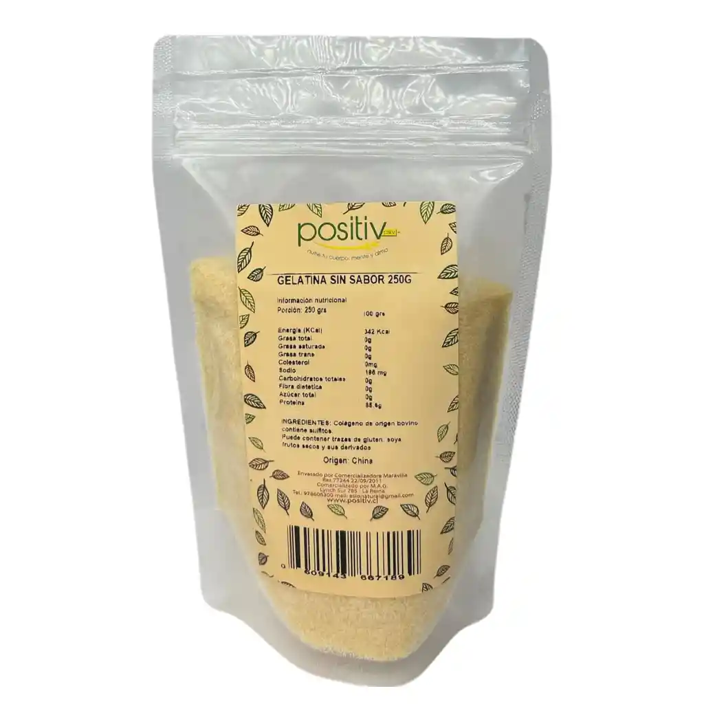 Gelatina Sin Sabor