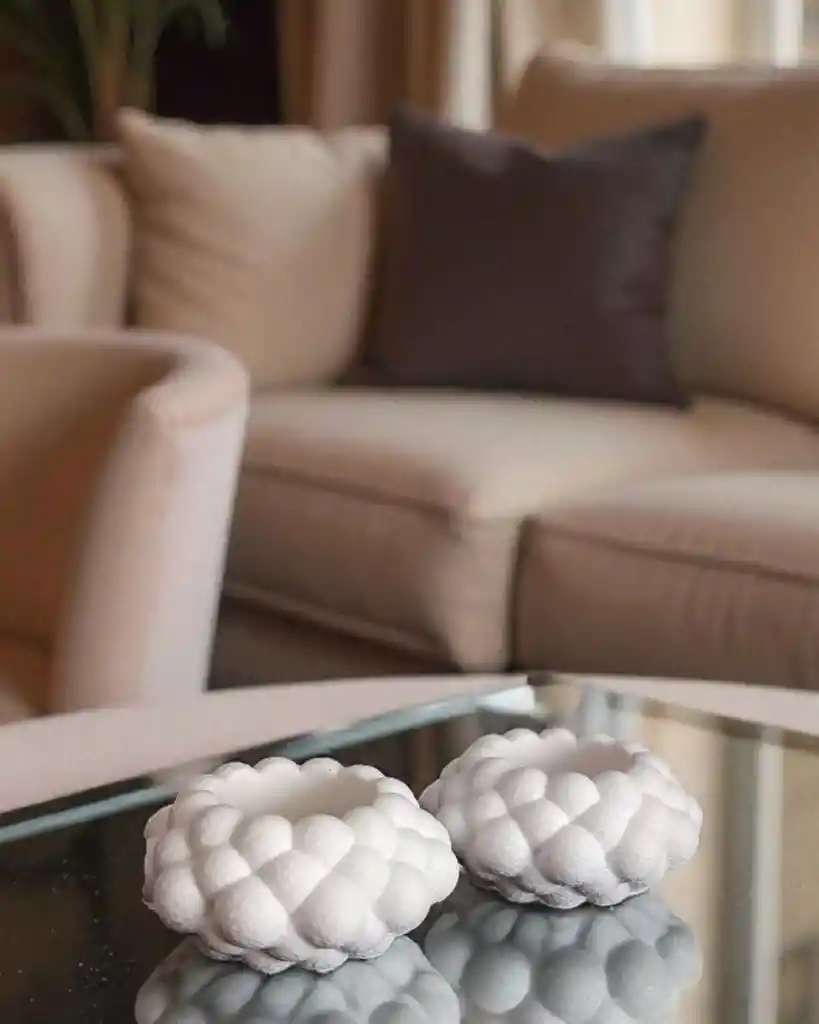 Par De Portavelas Colocar Blanco Estilo Rugoso