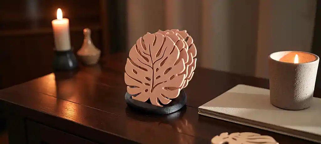 4 Unidades Posavasos Diseño De Hojas