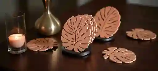 4 Unidades Posavasos Diseño De Hojas