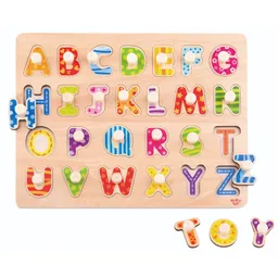 Puzzle Alfabeto De Encaje De Madera 26 Piezas Tooky Toy Ty852