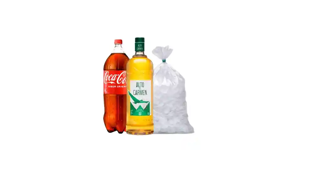 Alto Del Carmen 1,5lt + Coca Cola Original 3 Lt + Hielo 2 Kg