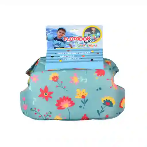 Flotador Con Alitas Flores Celeste Green Dolphin G152
