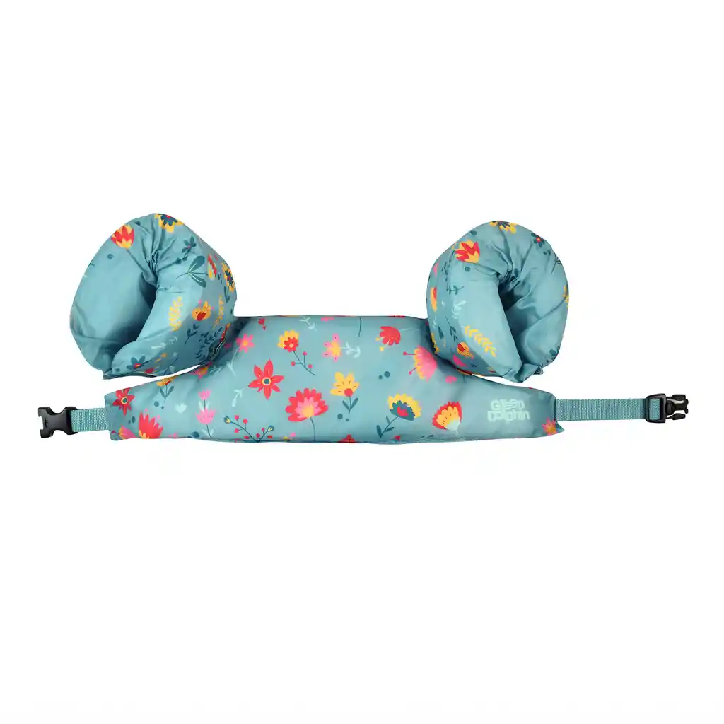 Flotador Con Alitas Flores Celeste Green Dolphin G152