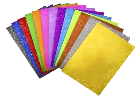 Goma Eva Glitterset De 10 Hojas 20x30cm Colores Surditos