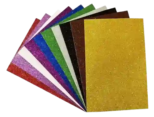Goma Eva Glitterset De 10 Hojas 20x30cm Colores Surditos
