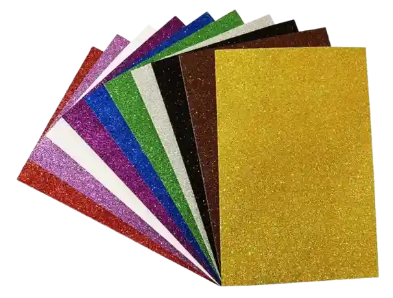 Goma Eva Glitterset De 10 Hojas 20x30cm Colores Surditos