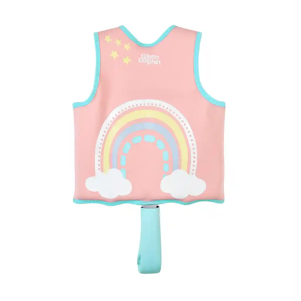 Chaleco Flotador Infantil Arcoíris Palorosa 19 A 30 Kg Green Dolphin G157
