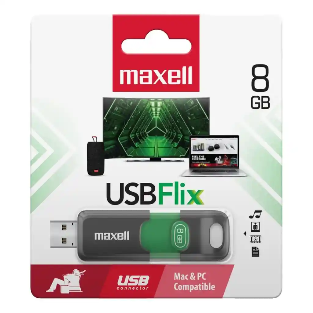 Pendrive Usb Maxell Flix 8gb 2.0 Verde