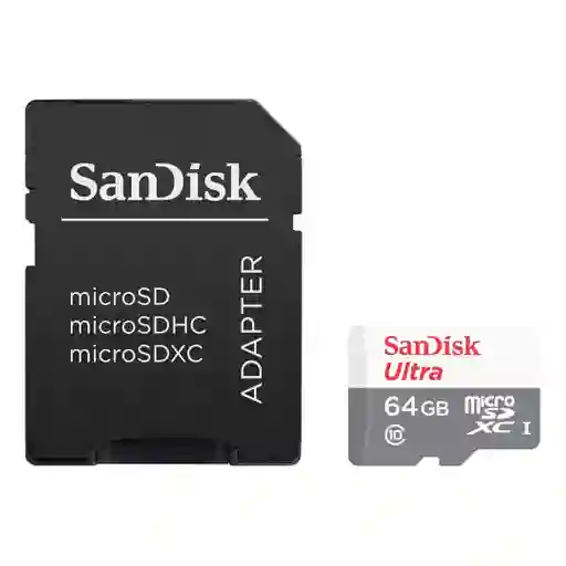 Tarjeta De Memoria Microsd 64gb Sandisk + Adaptador 100mb/s