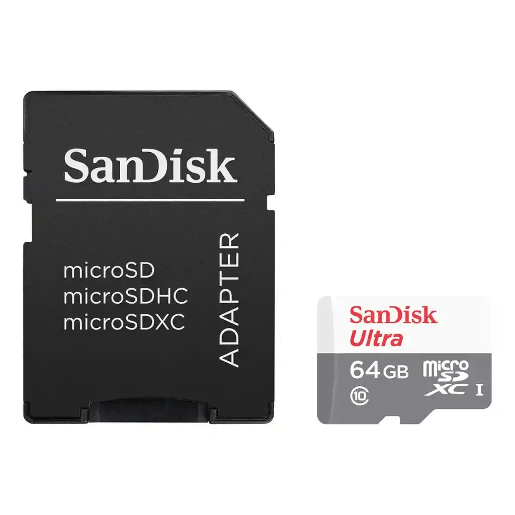 Tarjeta De Memoria Microsd 64gb Sandisk + Adaptador 100mb/s